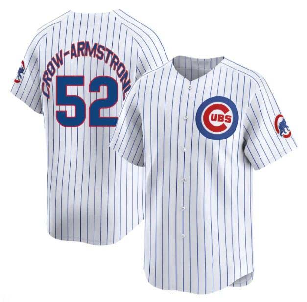 Chicago Cubs #52 Pete Crow-Armstrong White Home Limited Stitched Baseball Jersey baseball jersey product view 1
