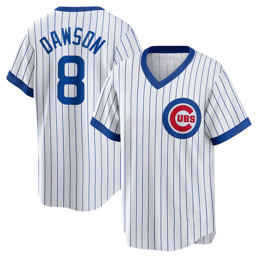 Chicago Cubs #8 Andre Dawson Home Cooperstown Collection Player Jersey - White Stitched Baseball Jersey baseball jersey product view 1