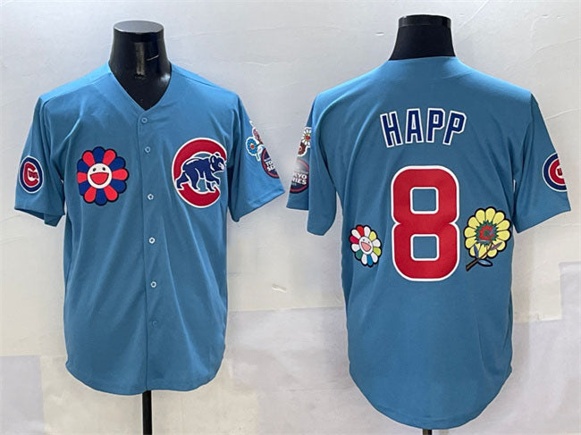 Chicago Cubs #8 Ian Happ Blue 2025 Tokyo Series 2nd Alternate Limited Stitched Baseball Jersey baseball jersey product view 1