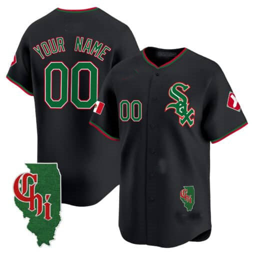 Custom Chicago White Sox Mexico Vapor Premier Limited ¨C Illinois Patch ¨C All Stitched Baseball Jersey baseball jersey product view 2