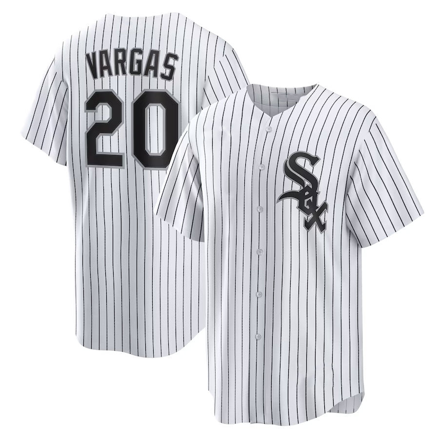 Chicago White Sox #20 Miguel Vargas Home Replica Jersey - White Stitched Baseball Jersey baseball jersey product view 1