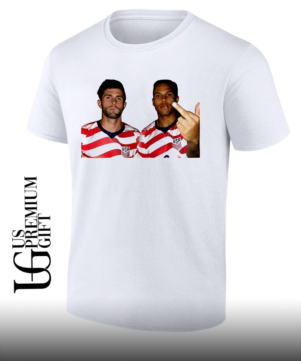 Christian Pulisic and Weston McKennie USA Soccer middle finger shirt Unisex T-shirt, Sweatshirt, Hoodie, Long Sleeve Tee - T-Shirt, Sweatshirt, Hoodie