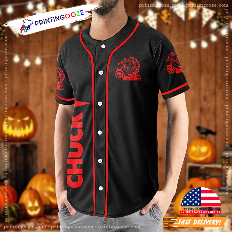 Chucky The Killer Halloween Movie Baseball Jersey Unisex T-shirt, Sweatshirt, Hoodie, Long Sleeve Tee - T-Shirt, Sweatshirt, Hoodie