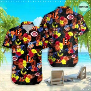Cincinnati Reds Cincinnati Stingers FC Cincinnati Hawaiian Shirt, Cincinnati Reds Hawaiian Shirt - T-Shirt, Sweatshirt, Hoodie