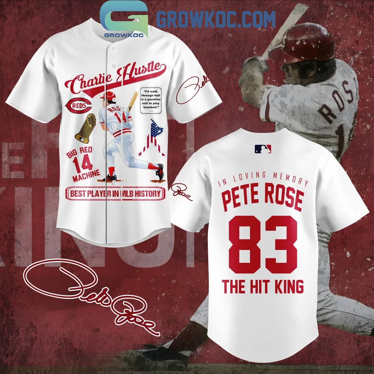 Cincinnati Reds In Loving Memory Pete Rose The Hit King 1941-2024 Baseball Jersey Unisex T-shirt, Sweatshirt, Hoodie, Long Sleeve Tee - T-Shirt, Sweatshirt, Hoodie
