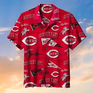 Cincinnati Reds Logo Sport Lover Red Hawaiian Shirt - Cincinnati Reds Hawaiian Shirt Unisex T-shirt, Sweatshirt, Hoodie, Long Sleeve Tee - T-Shirt, Sweatshirt, Hoodie