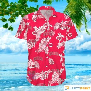 Cincinnati Reds Logo Tropical Hawaiian Shirt For Men - Cincinnati Reds Hawaiian Shirt Unisex T-shirt, Sweatshirt, Hoodie, Long Sleeve Tee - T-Shirt, Sweatshirt, Hoodie