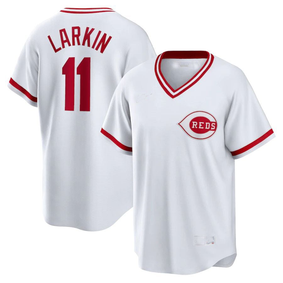 Cincinnati Reds #11 Barry Larkin White Home Cooperstown Collection Player Jersey Baseball Jerseys baseball jersey product view 1