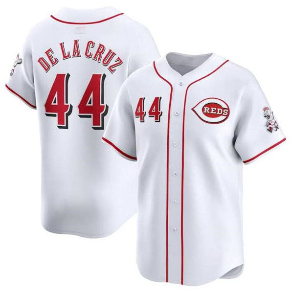 Cincinnati Reds #44 Elly De La Cruz White Home Limited Baseball Stitched Jersey baseball jersey product view 1