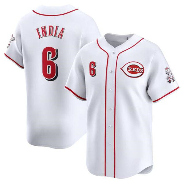 Cincinnati Reds #6 Jonathan India White Home Limited Baseball Stitched Jersey baseball jersey product view 1