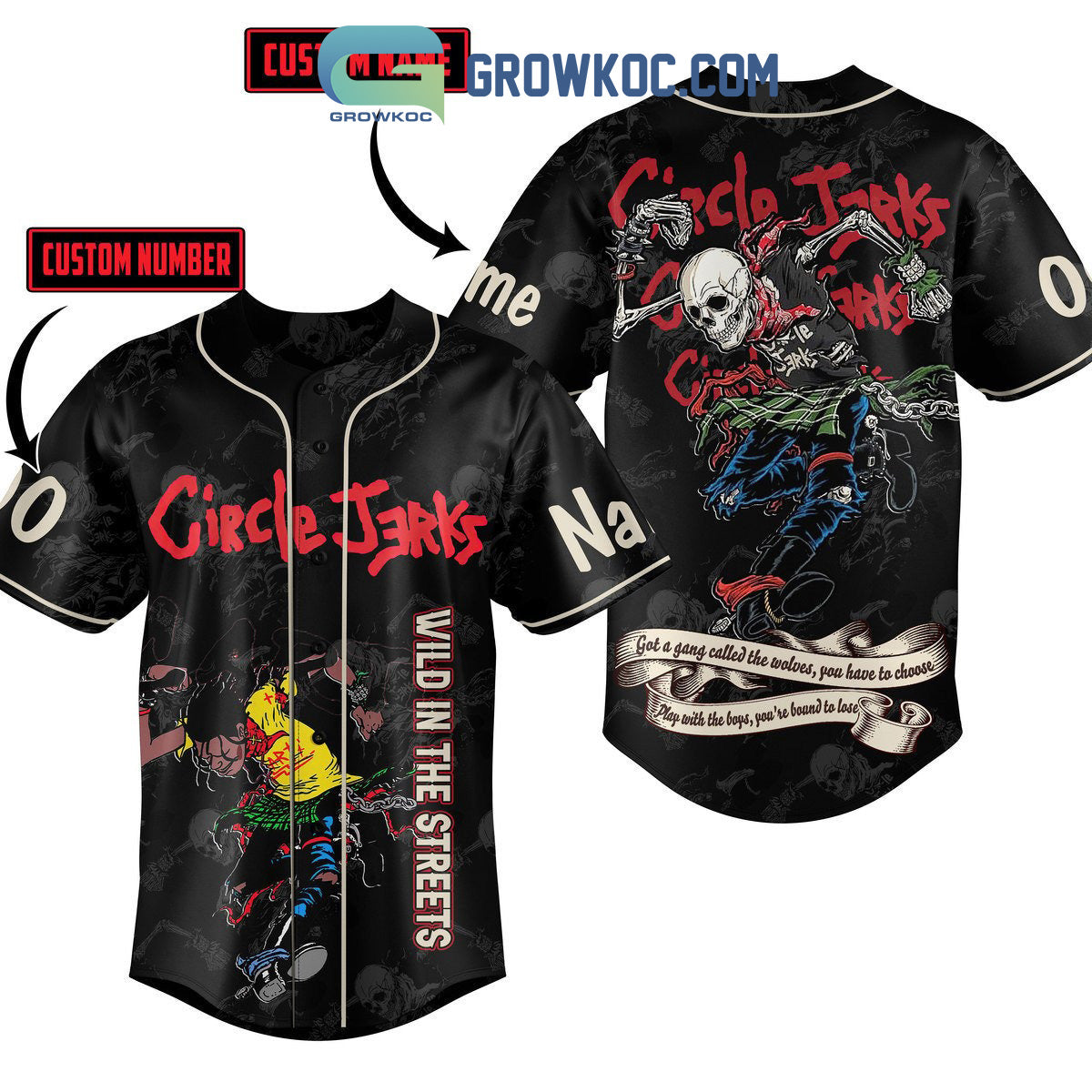 Circle Jerks Wild In The Streets Personalized Baseball Jersey Unisex T-shirt, Sweatshirt, Hoodie, Long Sleeve Tee - T-Shirt, Sweatshirt, Hoodie