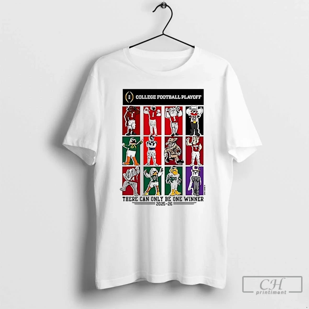 Classic 2025 College Football Playoff 12 Team Mascots There Can Only Be One Winner T-Shirts, Hoodie, Sweatshirt - T-Shirt, Sweatshirt, Hoodie