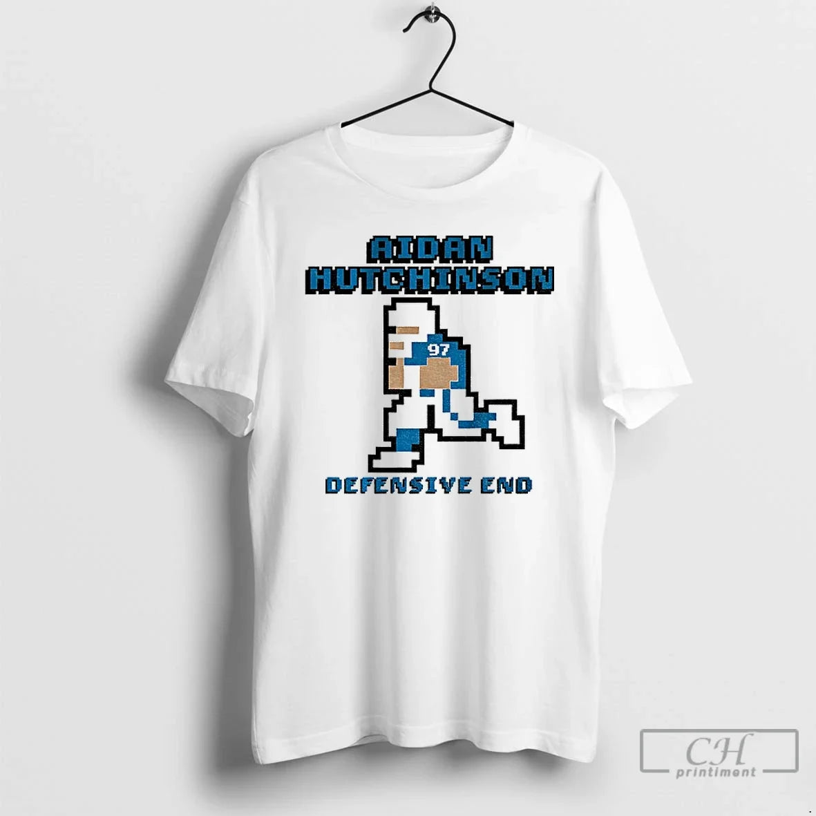 Classic Aidan Hutchinson Defensive End Detroit Lions Retro Baller 8bit T-Shirts, Hoodie, Sweatshirt - T-Shirt, Sweatshirt, Hoodie