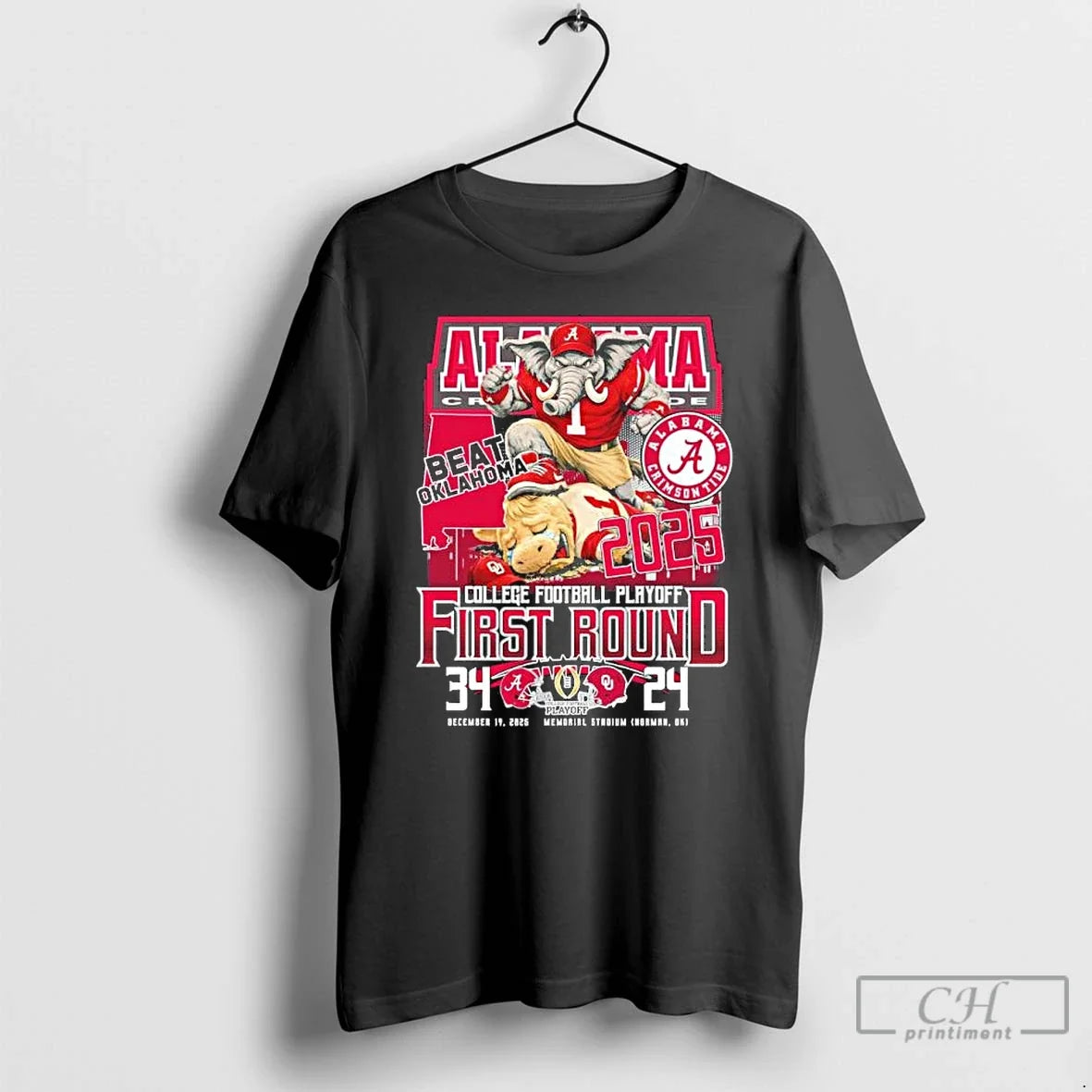 Classic Alabama Beat Oklahoma Mascot Cfp First Round 34 24 Score T-Shirts, Hoodie, Sweatshirt - T-Shirt, Sweatshirt, Hoodie