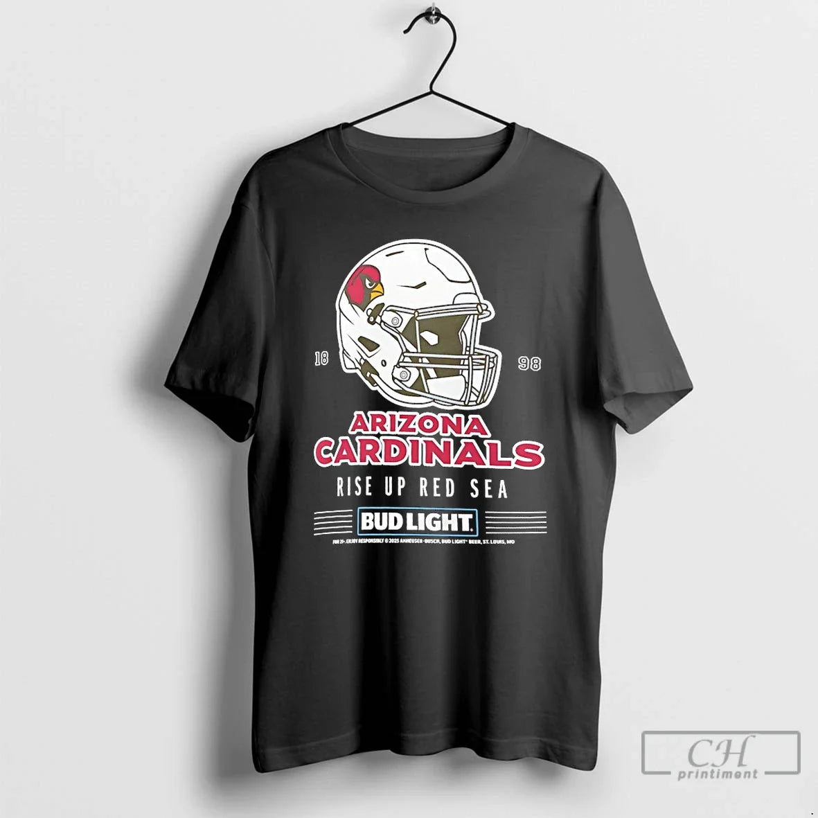 Classic Arizona Cardinals Bud Light 1898 Rise Up Red Sea Football Helmet T-Shirts, Hoodie, Sweatshirt - T-Shirt, Sweatshirt, Hoodie