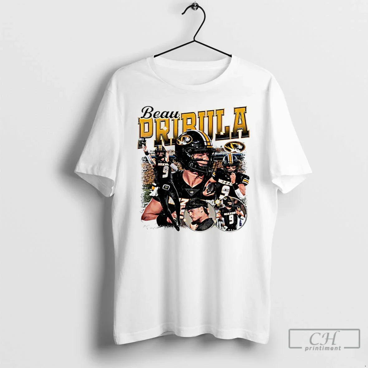 Classic Beau Pribula Mizzou Tigers Player Collage T-Shirts, Hoodie, Sweatshirt - T-Shirt, Sweatshirt, Hoodie