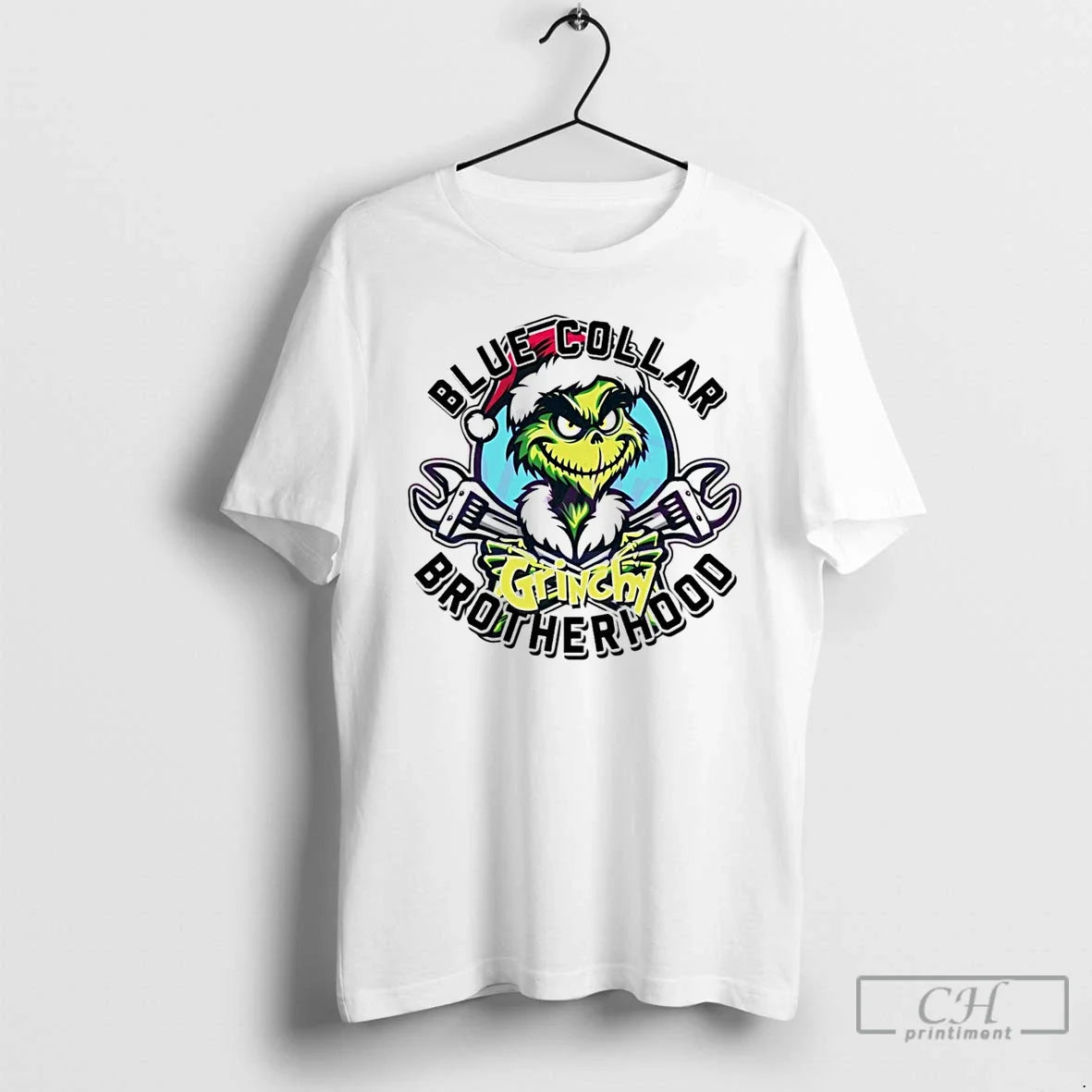 Classic Blue Collar Grinchy Brotherhood Grinch White T-Shirts, Hoodie, Sweatshirt - T-Shirt, Sweatshirt, Hoodie