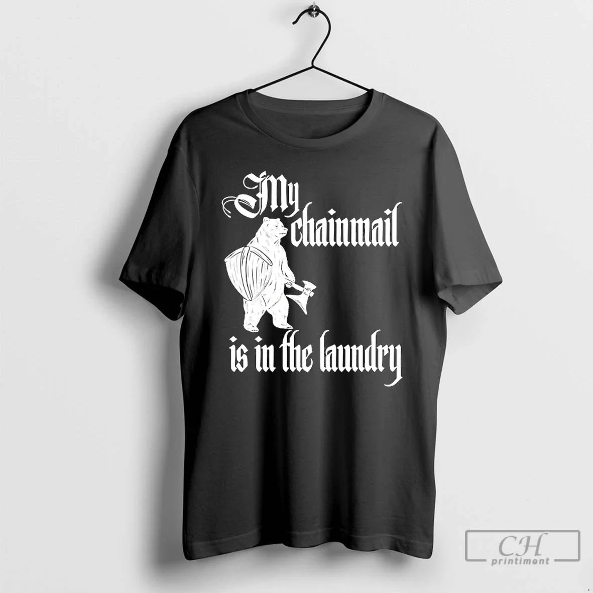 Classic Buhurt Bear Saying My Chainmail Is Laundry T-Shirts, Hoodie, Sweatshirt - T-Shirt, Sweatshirt, Hoodie