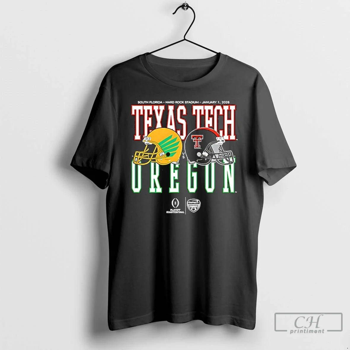 Classic Capital One Orange Bowl 2026 Oregon Vs Texas Tech Helmet Matchup T-Shirts, Hoodie, Sweatshirt - T-Shirt, Sweatshirt, Hoodie