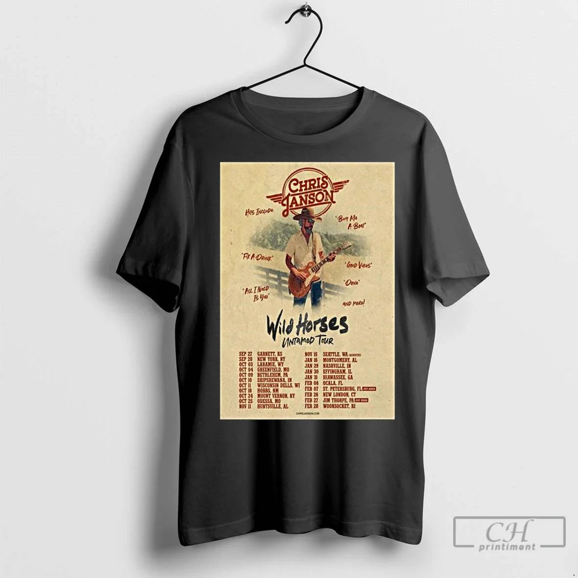 Classic Chris Janson Wild Horses Untamed Tour 2025 2026 Long Sleve T-Shirts, Hoodie, Sweatshirt - T-Shirt, Sweatshirt, Hoodie