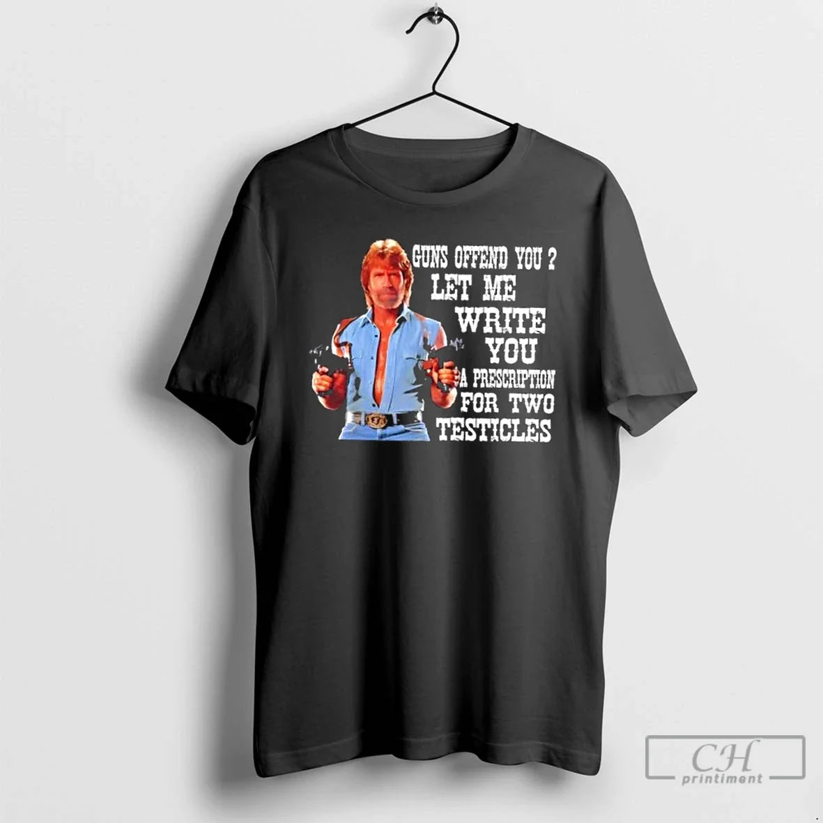 Classic Chuck Norris Guns Offend You Let Me Write You Prescription Two Testicles T-Shirts, Hoodie, Sweatshirt - T-Shirt, Sweatshirt, Hoodie