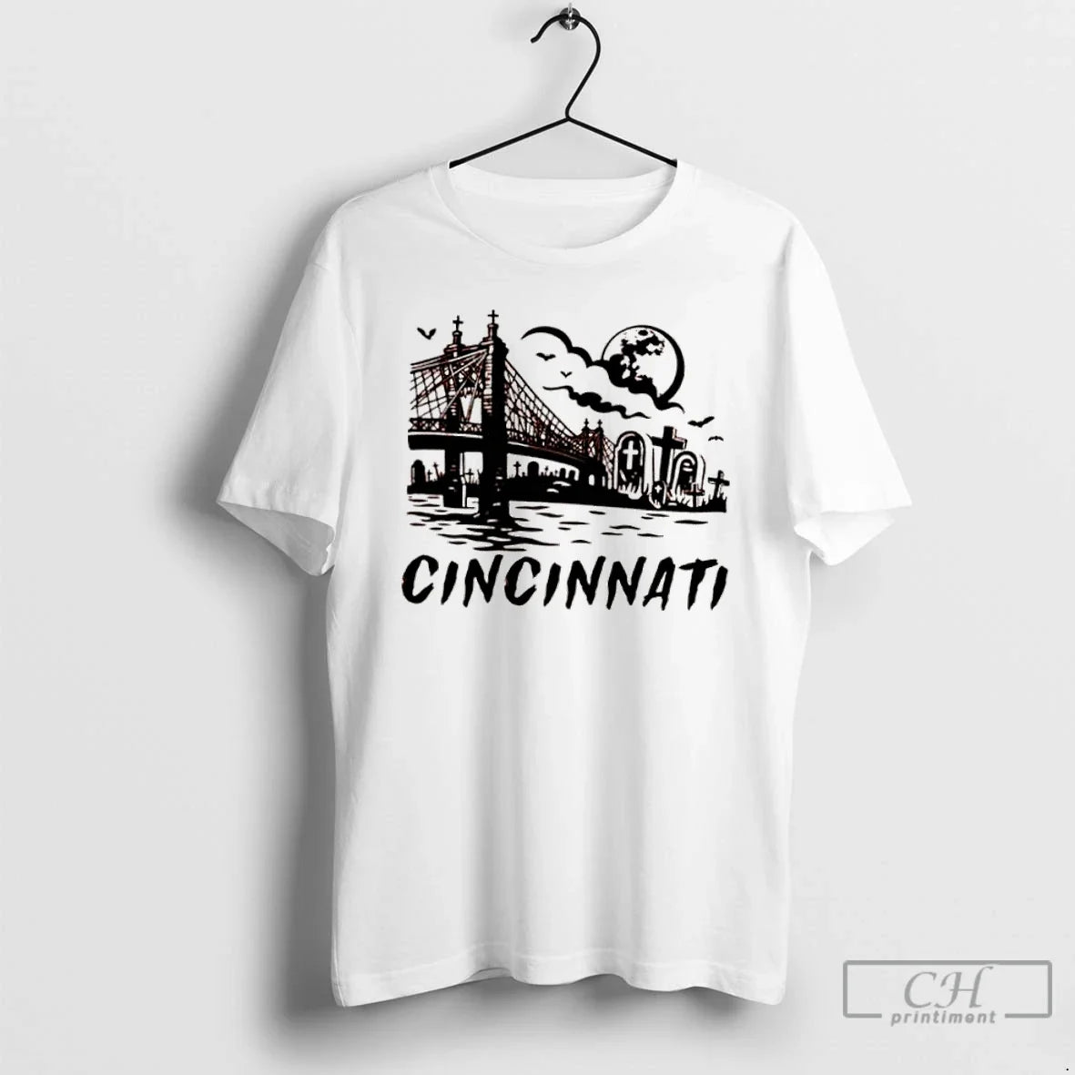 Classic Cincinnati Downtown Spooky Halloween T-Shirts, Hoodie, Sweatshirt - T-Shirt, Sweatshirt, Hoodie