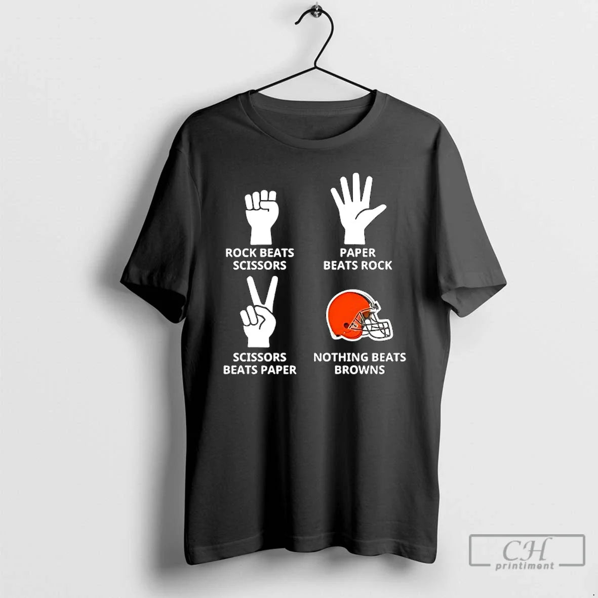 Classic Cleveland Browns Nothing Beats Rock Beats Scissors Paper Beats Rock Scissors Beats Paper T-Shirts, Hoodie, Sweatshirt - T-Shirt, Sweatshirt, Hoodie