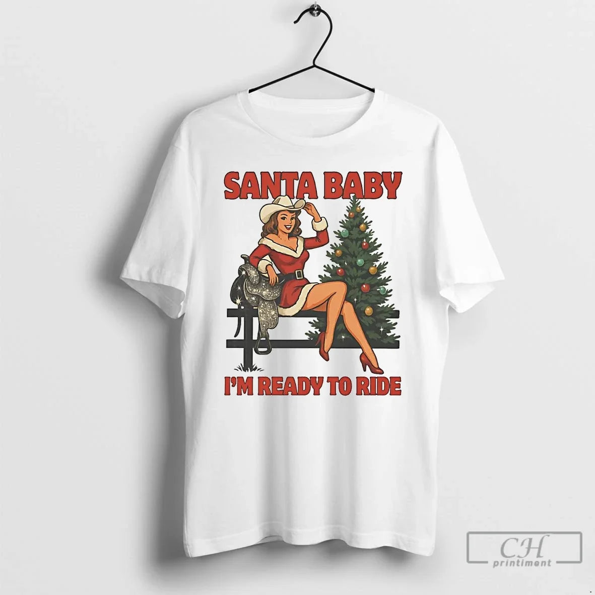 Classic Cowgirl Santa Baby Im Ready Ride T-Shirts, Hoodie, Sweatshirt - T-Shirt, Sweatshirt, Hoodie
