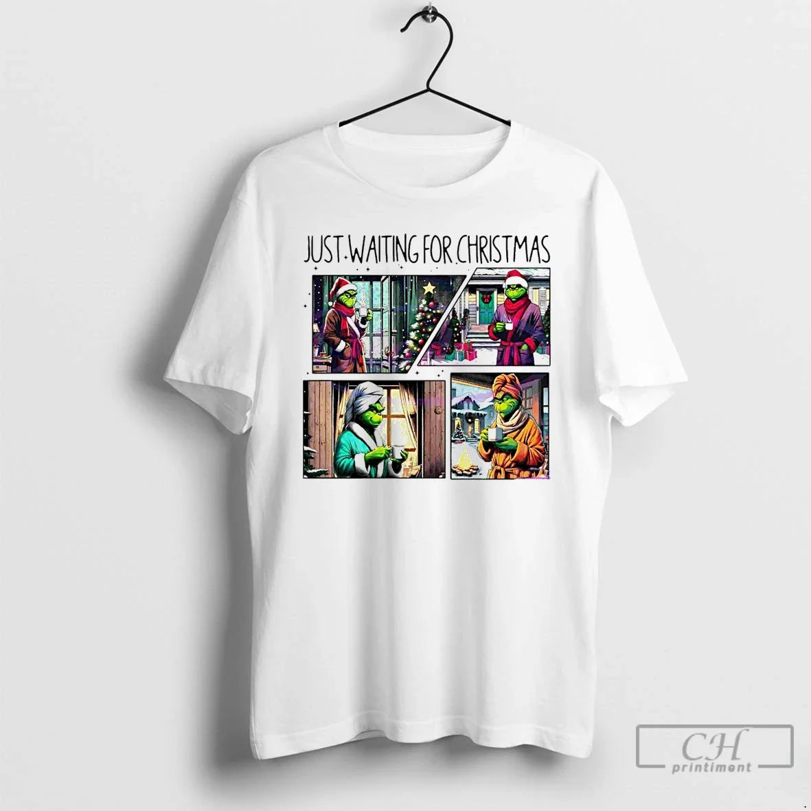 Classic Cozy Grinch Just Waiting White T-Shirts, Hoodie, Sweatshirt - T-Shirt, Sweatshirt, Hoodie