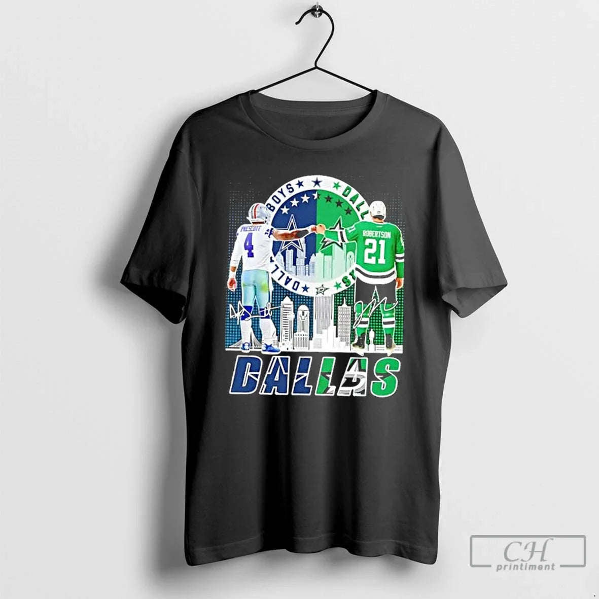 Classic Dallas City Sports Prescott Cowboys X Robertson Stars Skyline T-Shirts, Hoodie, Sweatshirt - T-Shirt, Sweatshirt, Hoodie
