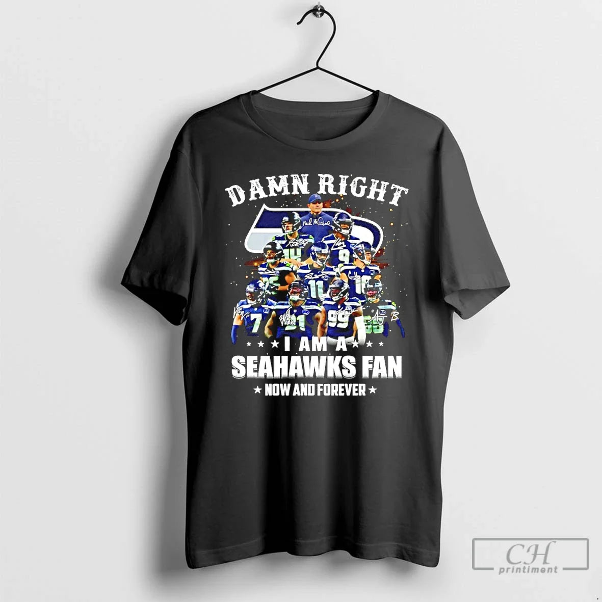 Classic Damn Right I Am Seahawks Fan Now Forever Player Collage Tree T-Shirts, Hoodie, Sweatshirt - T-Shirt, Sweatshirt, Hoodie