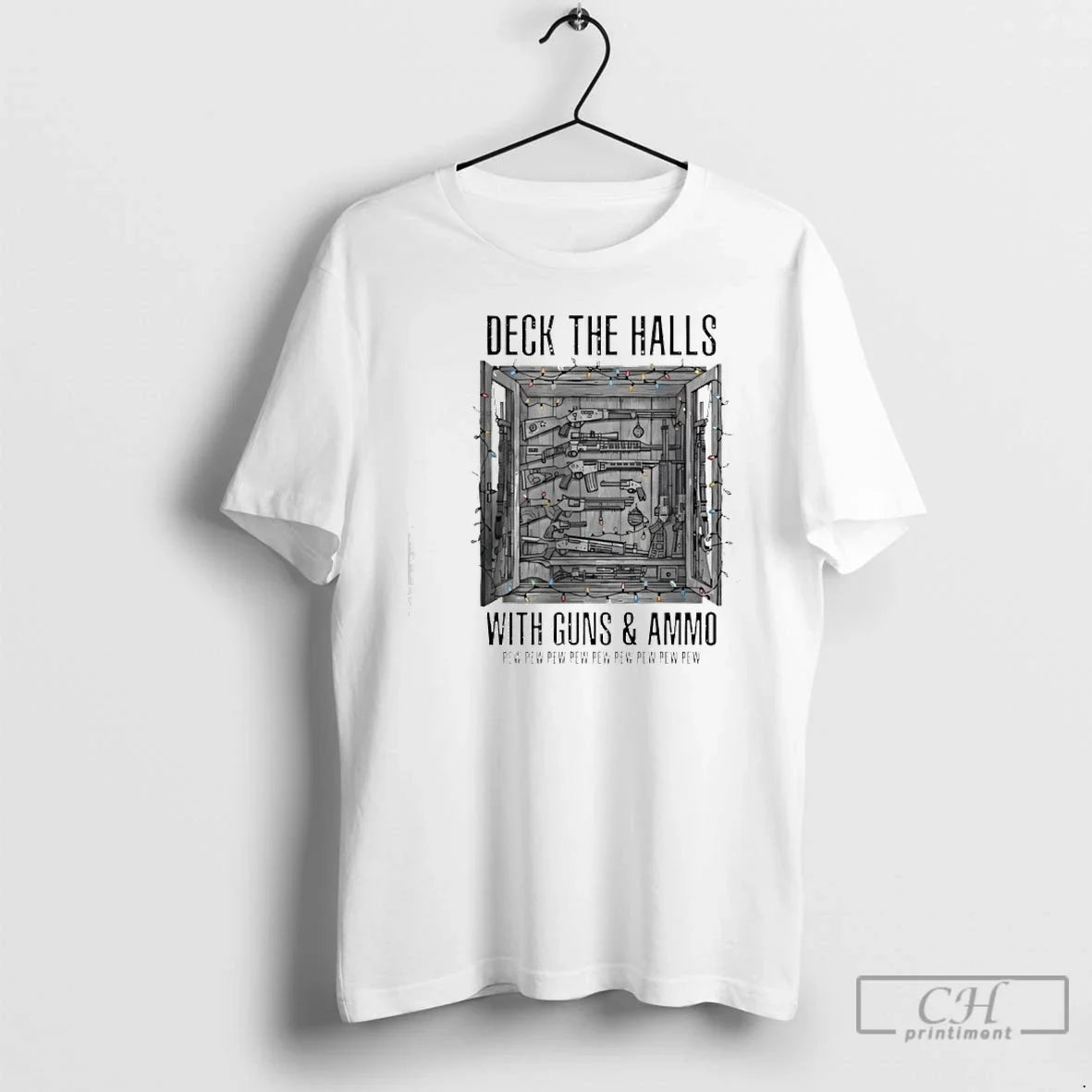 Classic Deck Halls Guns Ammo Pew Pew Pew Pew Pew T-Shirts, Hoodie, Sweatshirt - T-Shirt, Sweatshirt, Hoodie