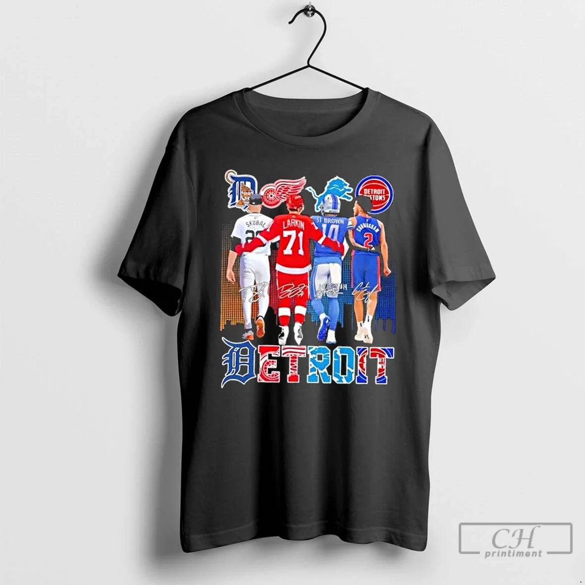 Classic Detroit City Sports Legends Skyline Signatures T-Shirts, Hoodie, Sweatshirt - T-Shirt, Sweatshirt, Hoodie