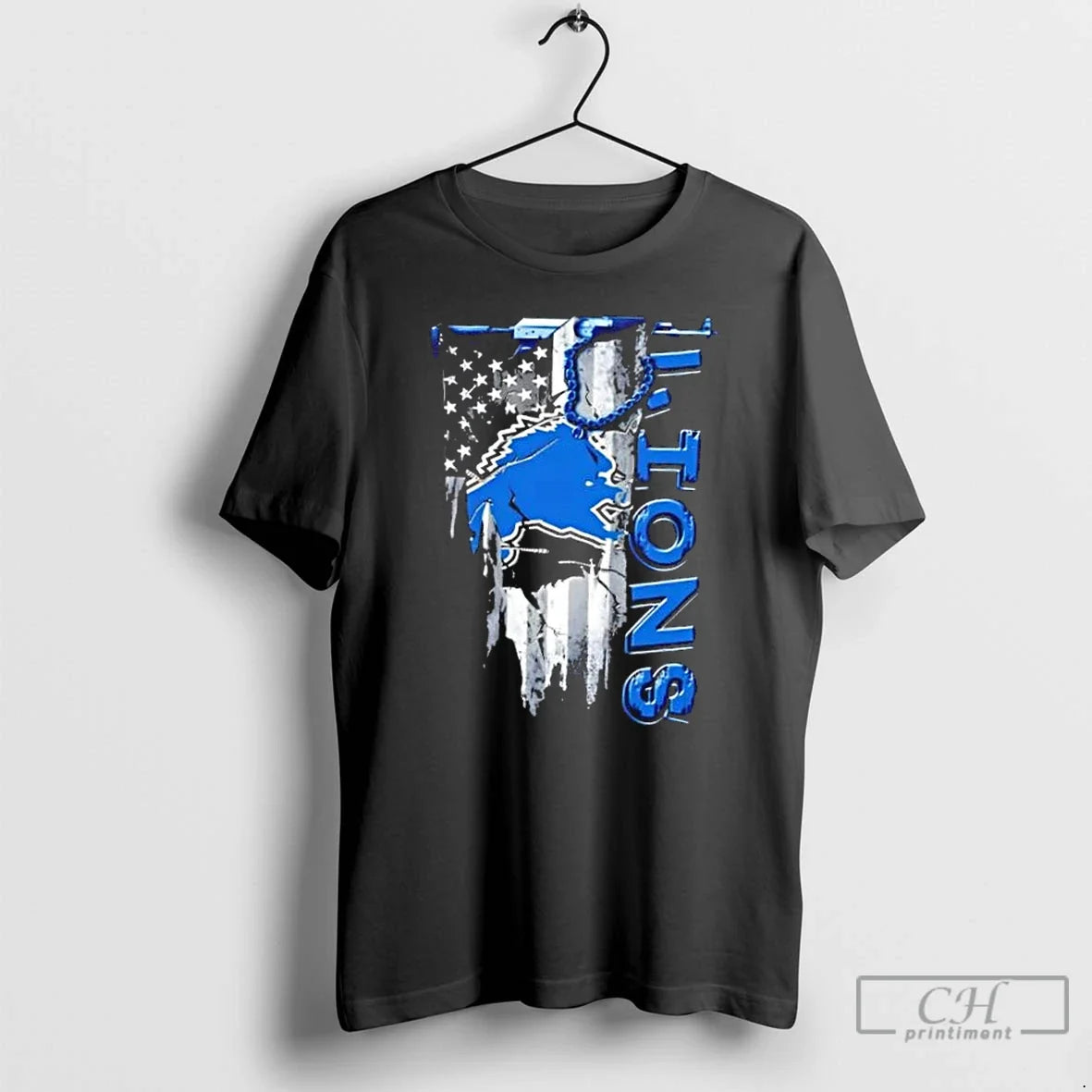 Classic Detroit Lions Football Battle Shattered Usa Flag Rip T-Shirts, Hoodie, Sweatshirt - T-Shirt, Sweatshirt, Hoodie