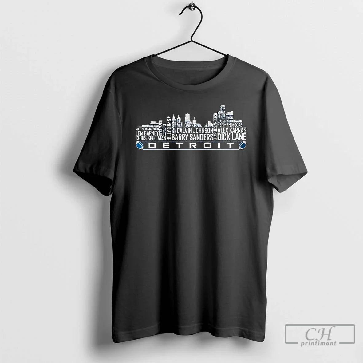 Classic Detroit Lions Football City Skyline Greatest All Time Team Legends Barry Sanders T-Shirts, Hoodie, Sweatshirt - T-Shirt, Sweatshirt, Hoodie
