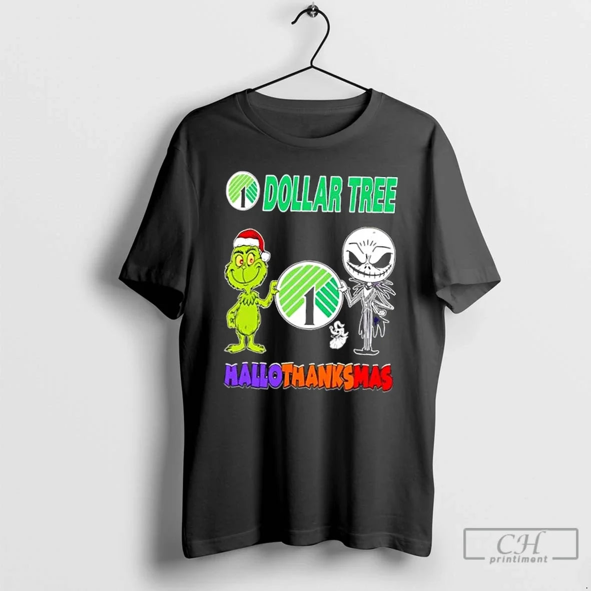 Classic Dollar Tree X Grinch Jack Skellington Friends Fist Bump Happy Hallothanksmas T-Shirts, Hoodie, Sweatshirt - T-Shirt, Sweatshirt, Hoodie