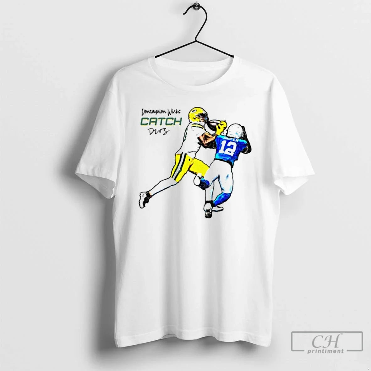 Classic Dontayvion Wicks Catch Green Bay Packers Vs Lions Detroit Signature T-Shirts, Hoodie, Sweatshirt - T-Shirt, Sweatshirt, Hoodie