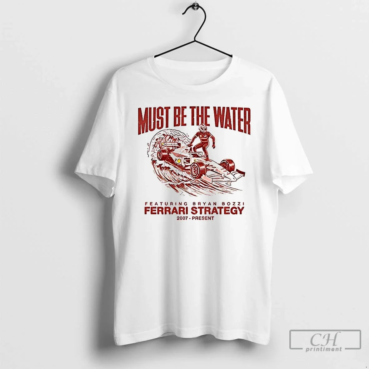 Classic Bryan Bozzi Ferrari Strategy Must Be Water Vintage T-Shirts, Hoodie, Sweatshirt - T-Shirt, Sweatshirt, Hoodie