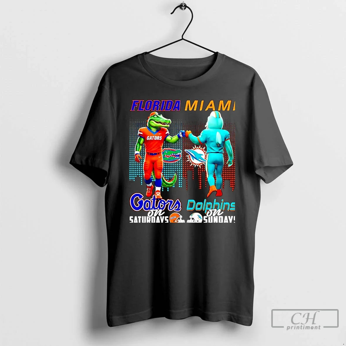 Classic Florida Gators Saturdays Vs Miami Dolphins Sundays Mascot Skyline T-Shirts, Hoodie, Sweatshirt - T-Shirt, Sweatshirt, Hoodie