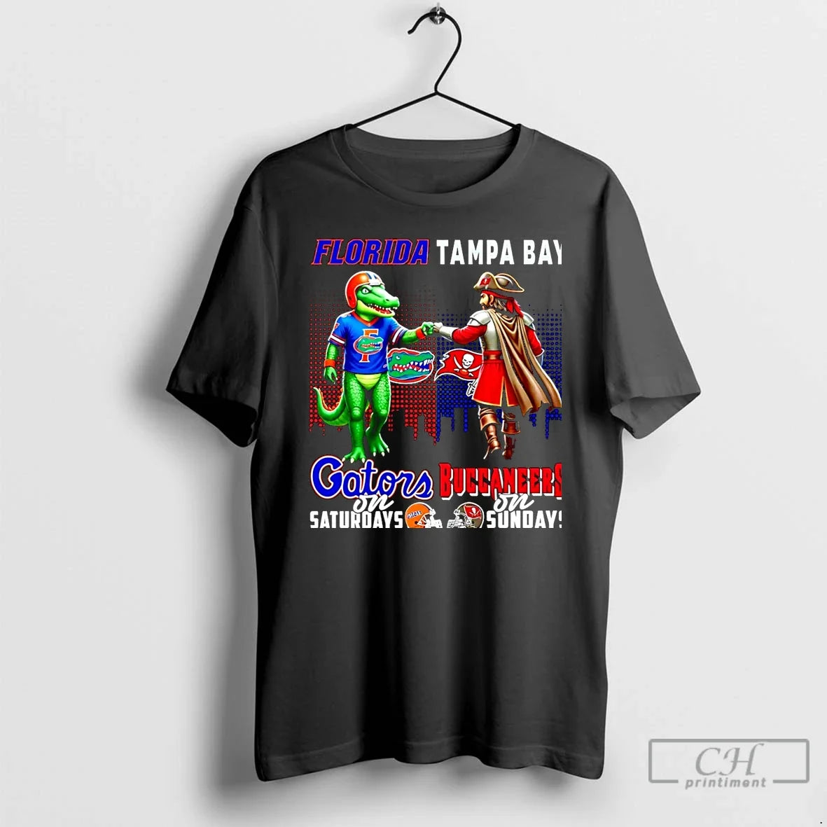 Classic Florida Gators Saturdays Vs Tampa Bay Buccaneers Sundays Mascot Skyline T-Shirts, Hoodie, Sweatshirt - T-Shirt, Sweatshirt, Hoodie