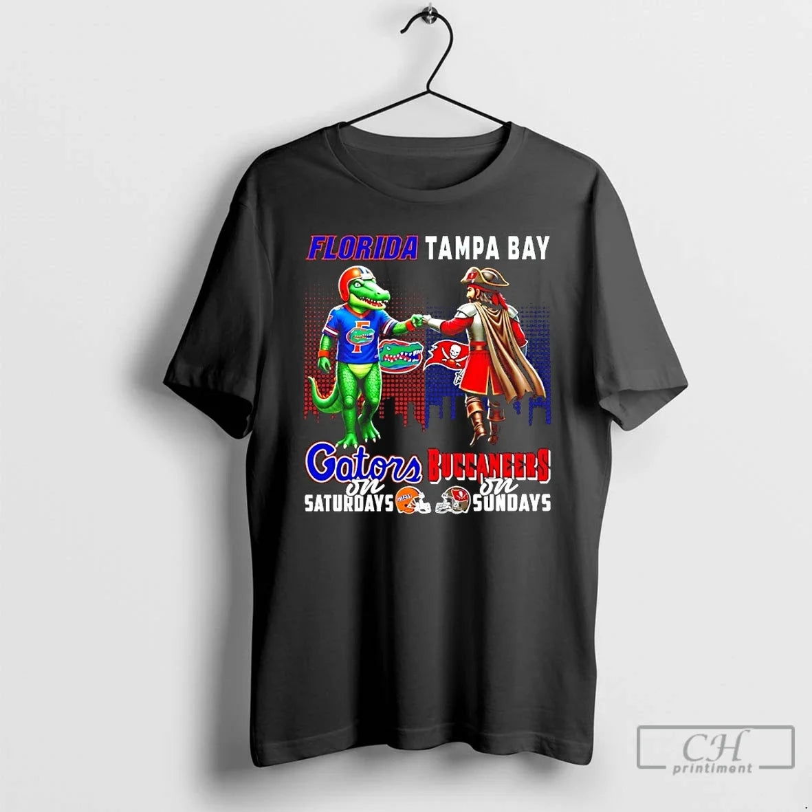 Classic Florida Gators Saturdays Vs Tampa Bay Buccaneers Sundays Mascot Skyline T-Shirts, Hoodie, Sweatshirt - T-Shirt, Sweatshirt, Hoodie