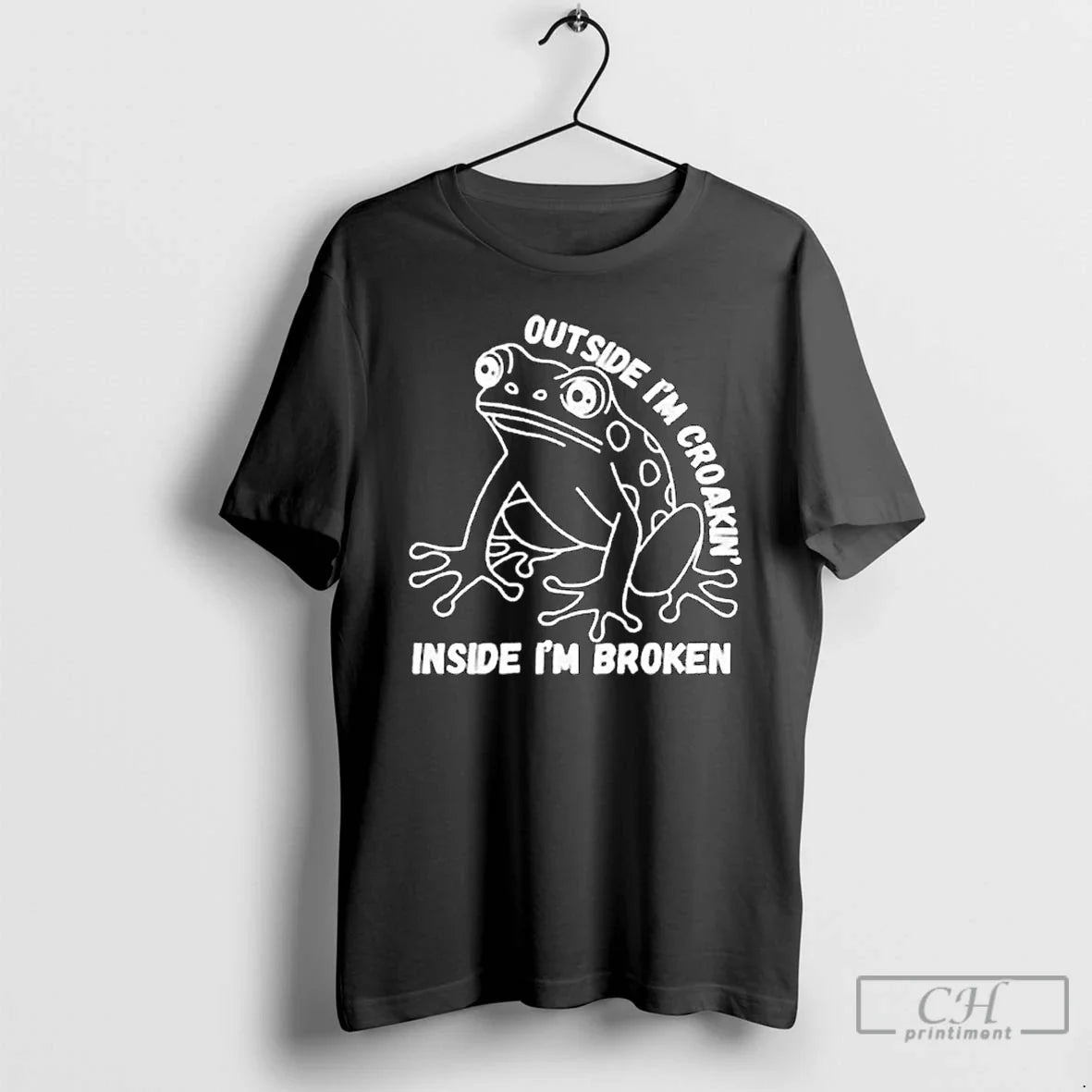 Classic Frog Humor Outside Im Croaking Inside Im Broken Long Sleve T-Shirts, Hoodie, Sweatshirt - T-Shirt, Sweatshirt, Hoodie