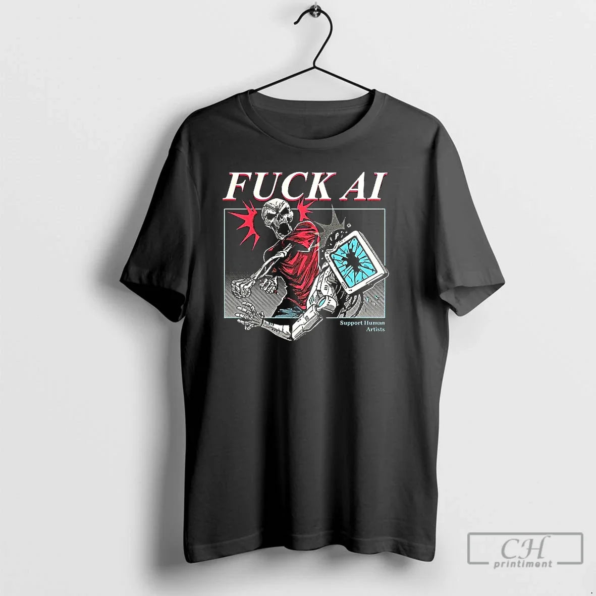 Classic Fuck Ai Support Human Artists Do Your Part Antiai T-Shirts, Hoodie, Sweatshirt - T-Shirt, Sweatshirt, Hoodie