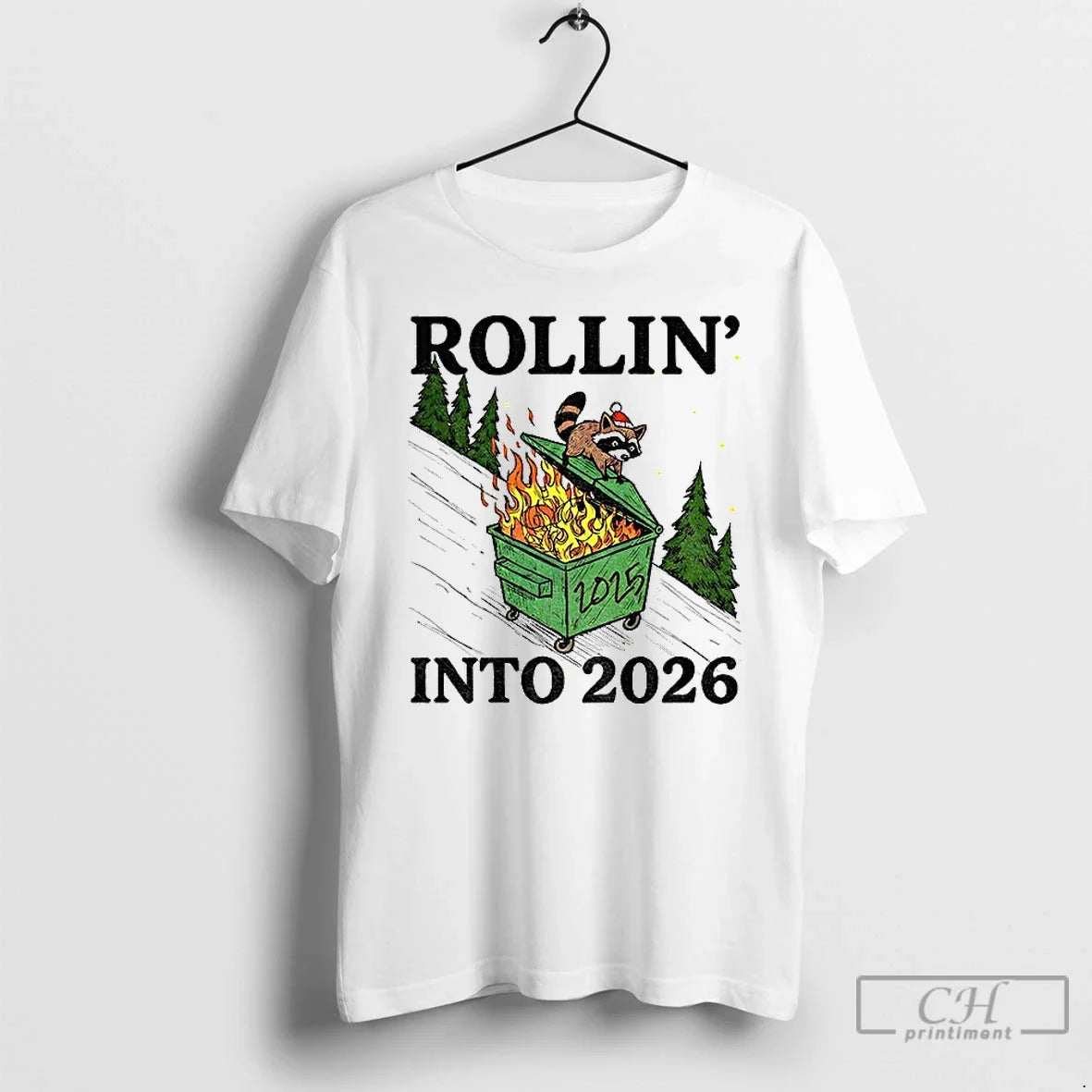 Classic Funny Raccoon Feral Rollin 2026 Happy New Year T-Shirts, Hoodie, Sweatshirt - T-Shirt, Sweatshirt, Hoodie