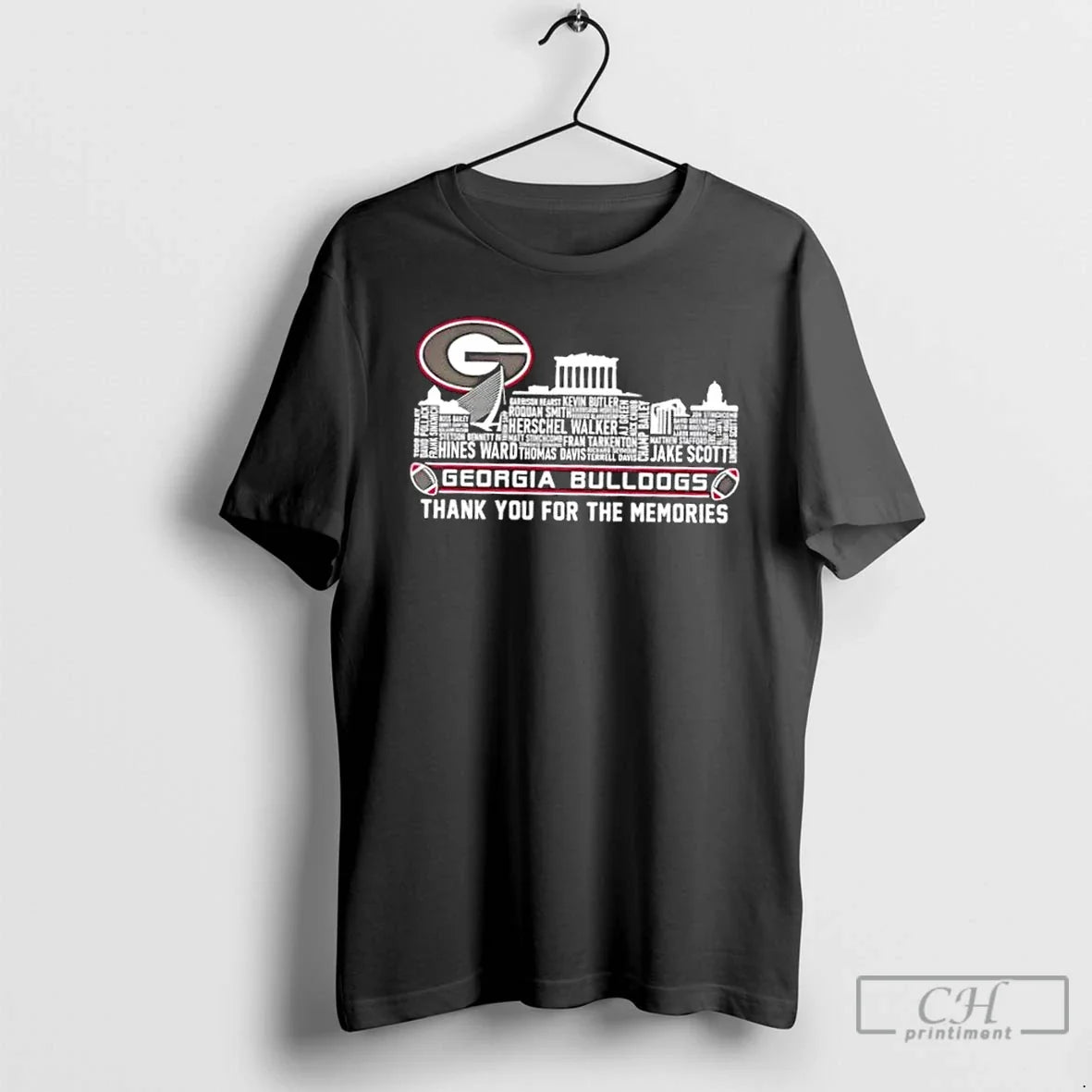 Classic Georgia Bulldogs Names City Thank You Memories Skyline T-Shirts, Hoodie, Sweatshirt - T-Shirt, Sweatshirt, Hoodie