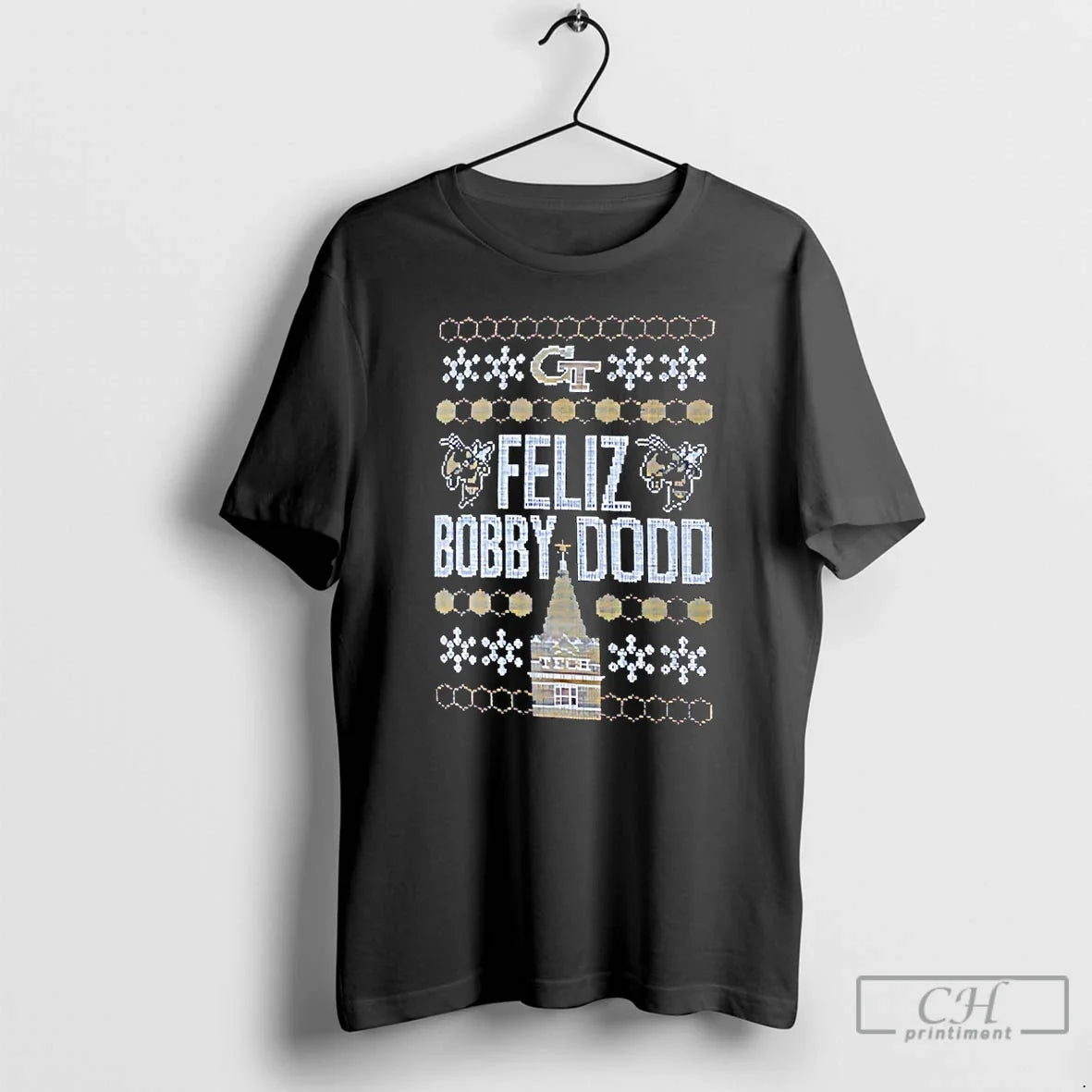 Classic Georgia Tech Yellow Jackets Feliz Bobby Dodd Ugly T-Shirts, Hoodie, Sweatshirt - T-Shirt, Sweatshirt, Hoodie