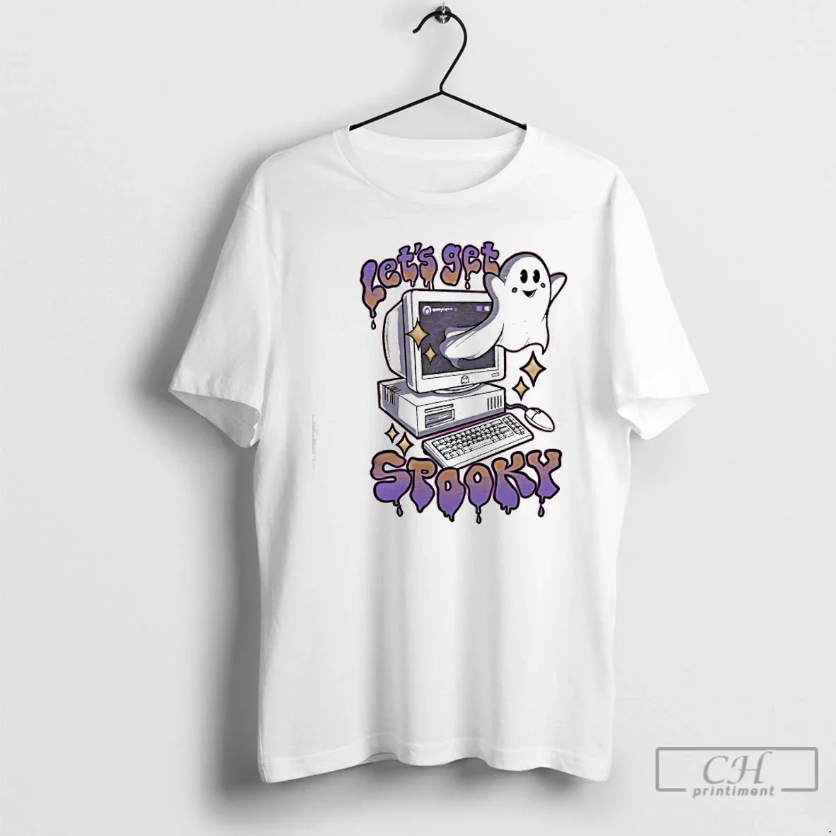 Classic Ghost Computer Haloween Lets Get Spooky T-Shirts, Hoodie, Sweatshirt - T-Shirt, Sweatshirt, Hoodie