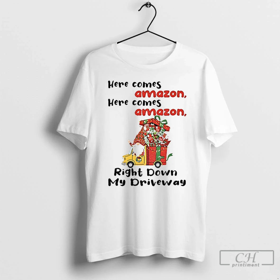 Classic Gnome Here Comes Amazon Here Comes Amazon Right Down My Driveway T-Shirts, Hoodie, Sweatshirt - T-Shirt, Sweatshirt, Hoodie