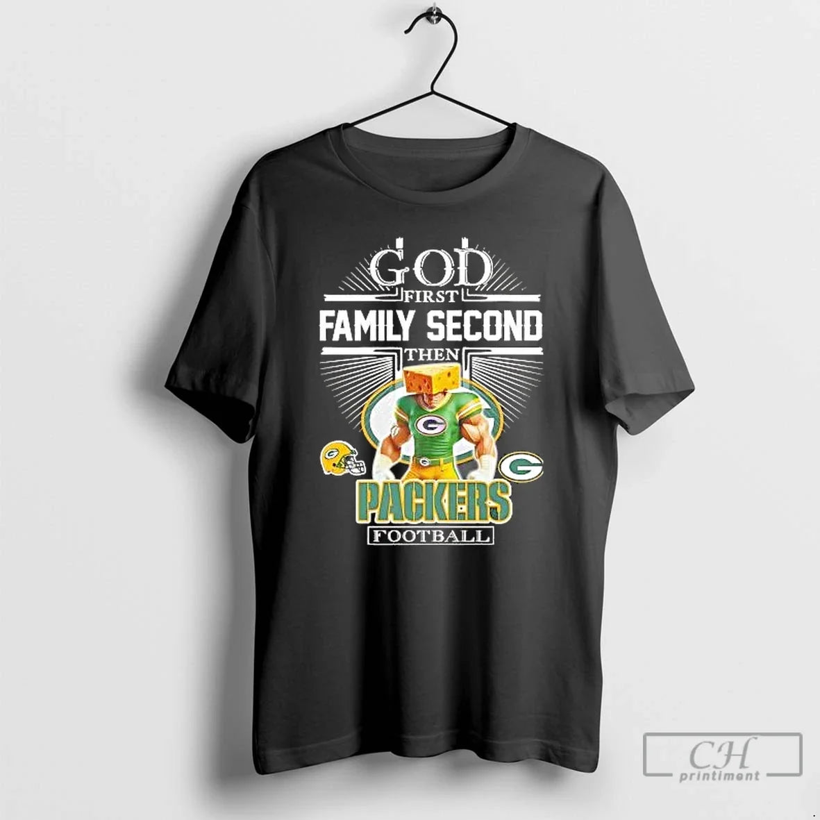 Classic God First Family Second Then Green Bay Packers Cheesehead Football T-Shirts, Hoodie, Sweatshirt - T-Shirt, Sweatshirt, Hoodie
