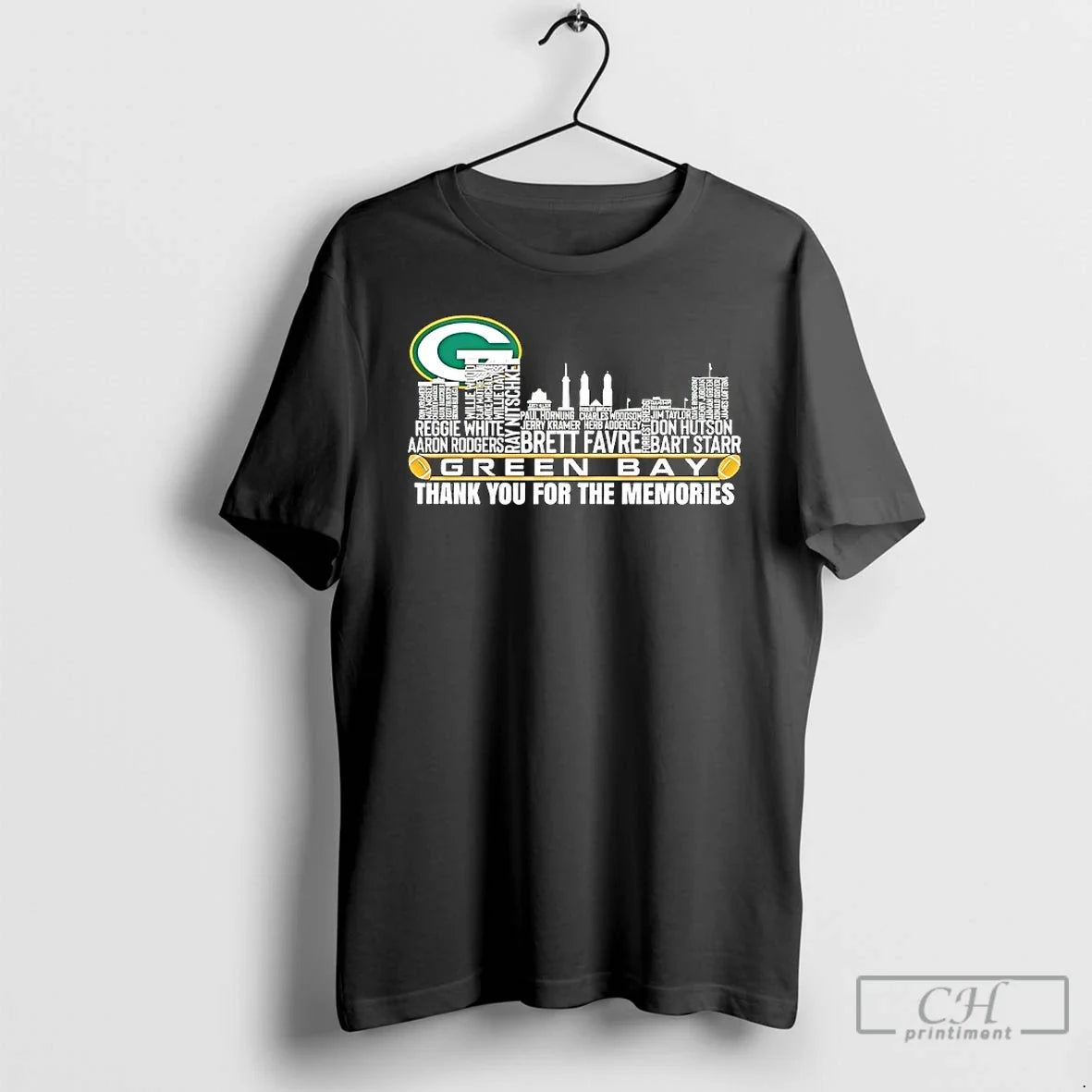Classic Green Bay Packers Thank You Memories Logo Skyline T-Shirts, Hoodie, Sweatshirt - T-Shirt, Sweatshirt, Hoodie